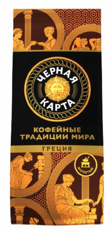 Черная Карта Греция 200гр пакет кофе молотый