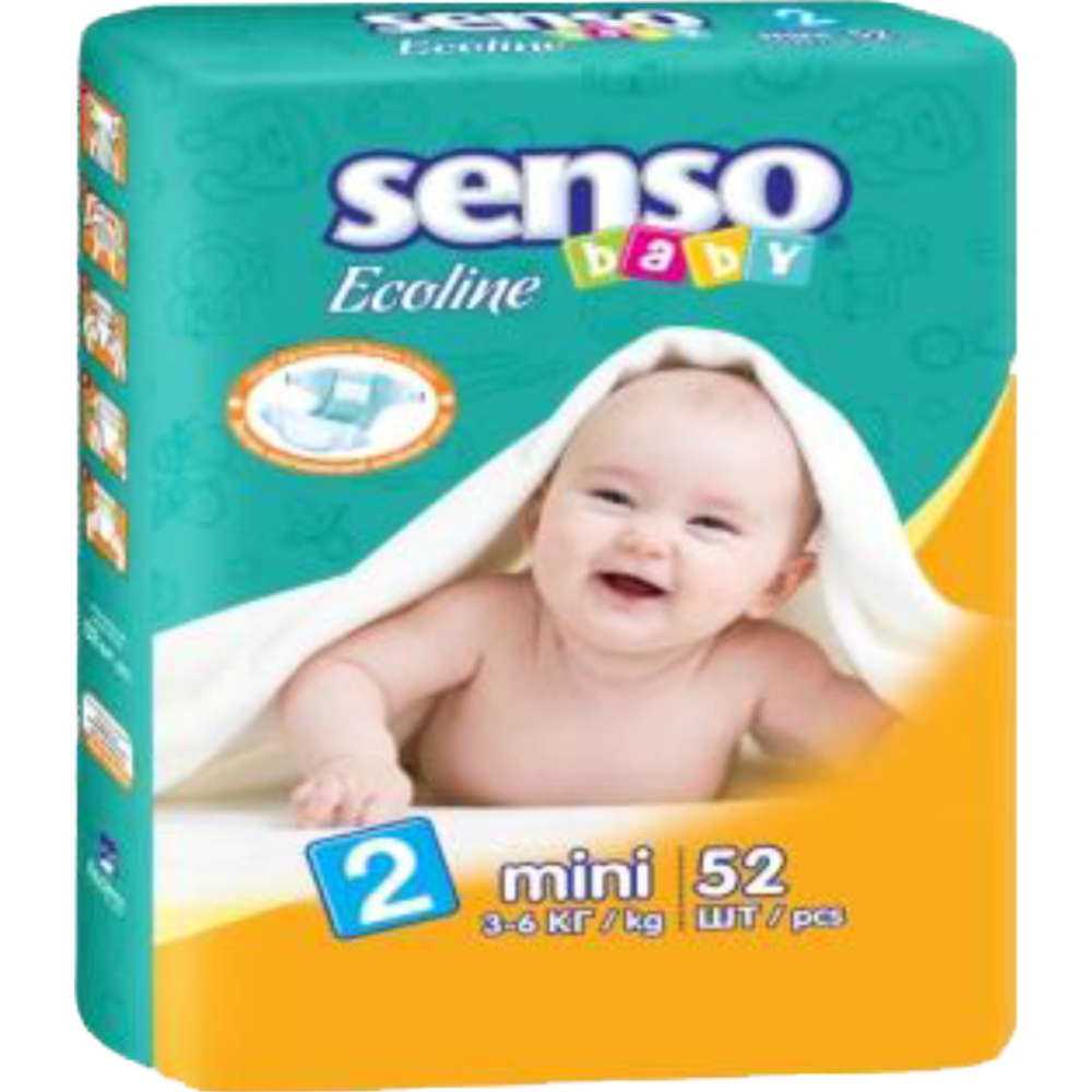 Детские подгузники "Senso Baby" Ecoline 52шт