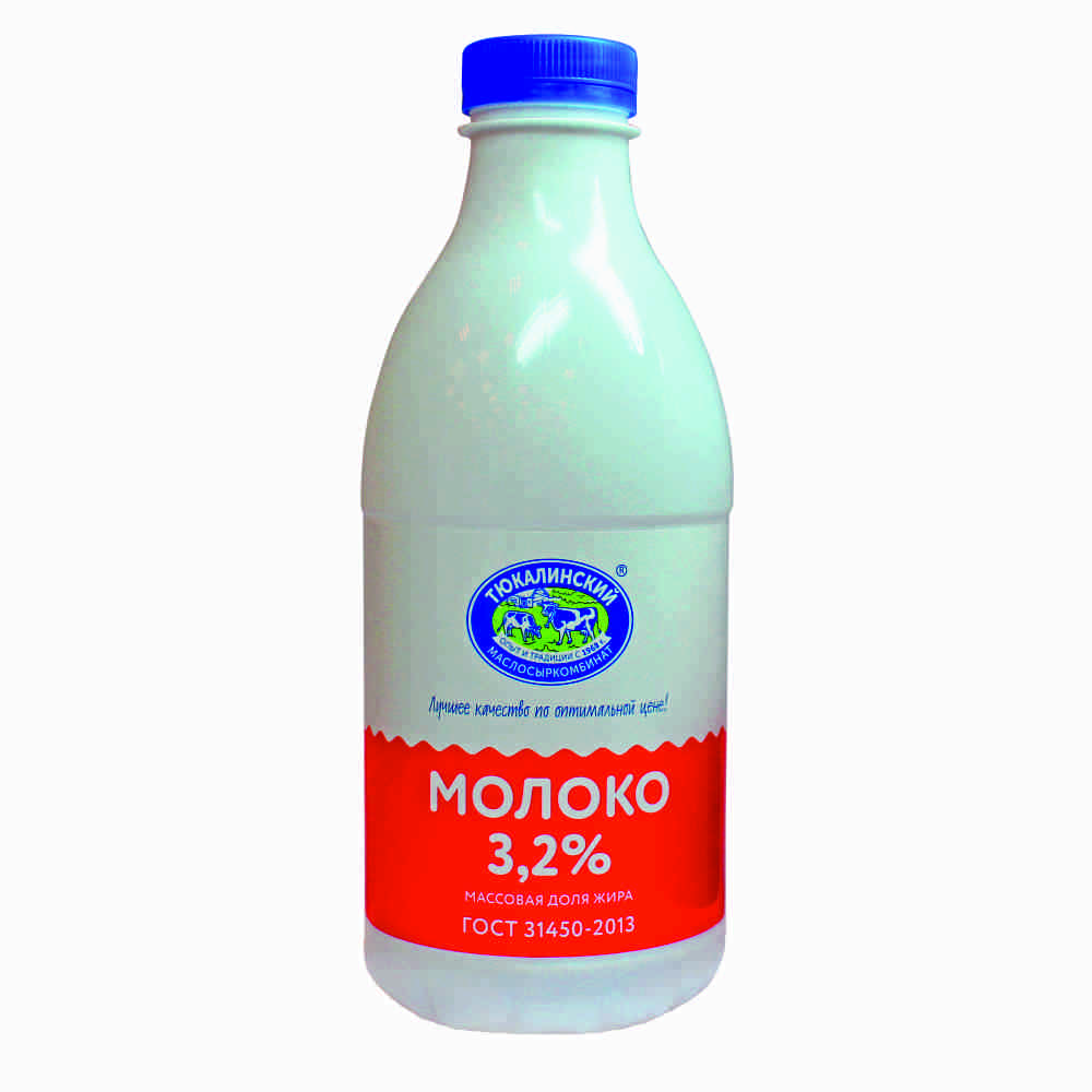 Молоко пастериз. 3,2% 900 мл. (Тюкалинский)