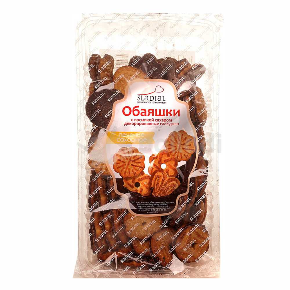 ОБАЯШКИ № 341декор.дно с пос. сах.печ./коррекс/ ГОСТ (Сладиал) 375г/9шт В