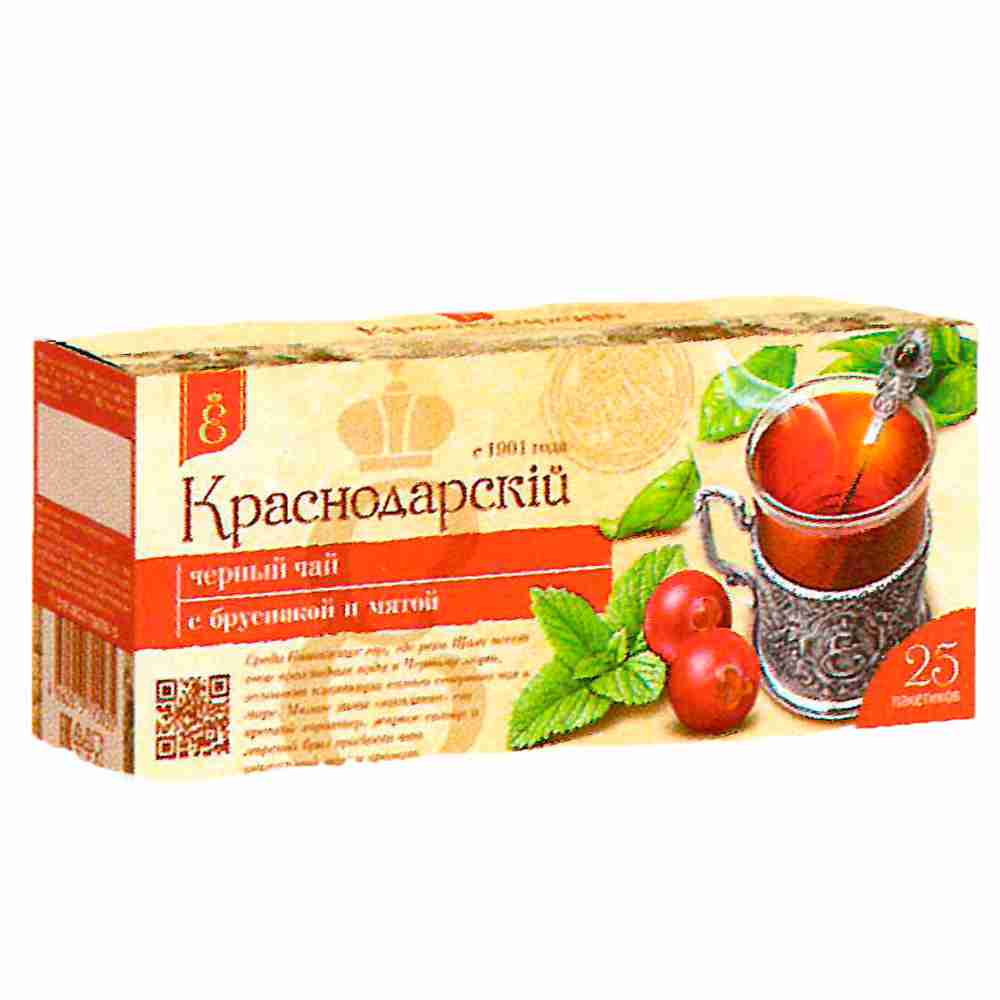 Чай черн. 25пак Брусника/Мята Краснодарский 