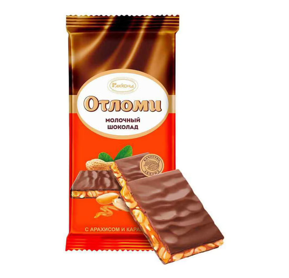Отломи молочный с арахисом и карамелью шоколад 90гр