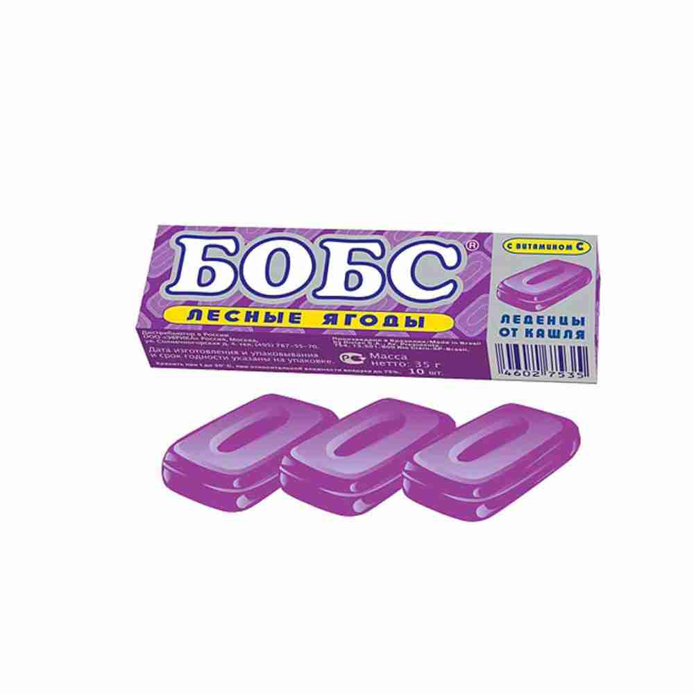 Леденцы БОБС  BS-3-4  лесные ягоды вкус 35гр/12шт/24бл (Сладкая сказка) 