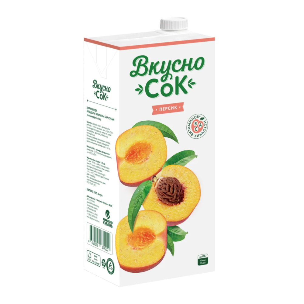 ВкусноСок 1,93л Персик напиток сокосодержащий/6шт