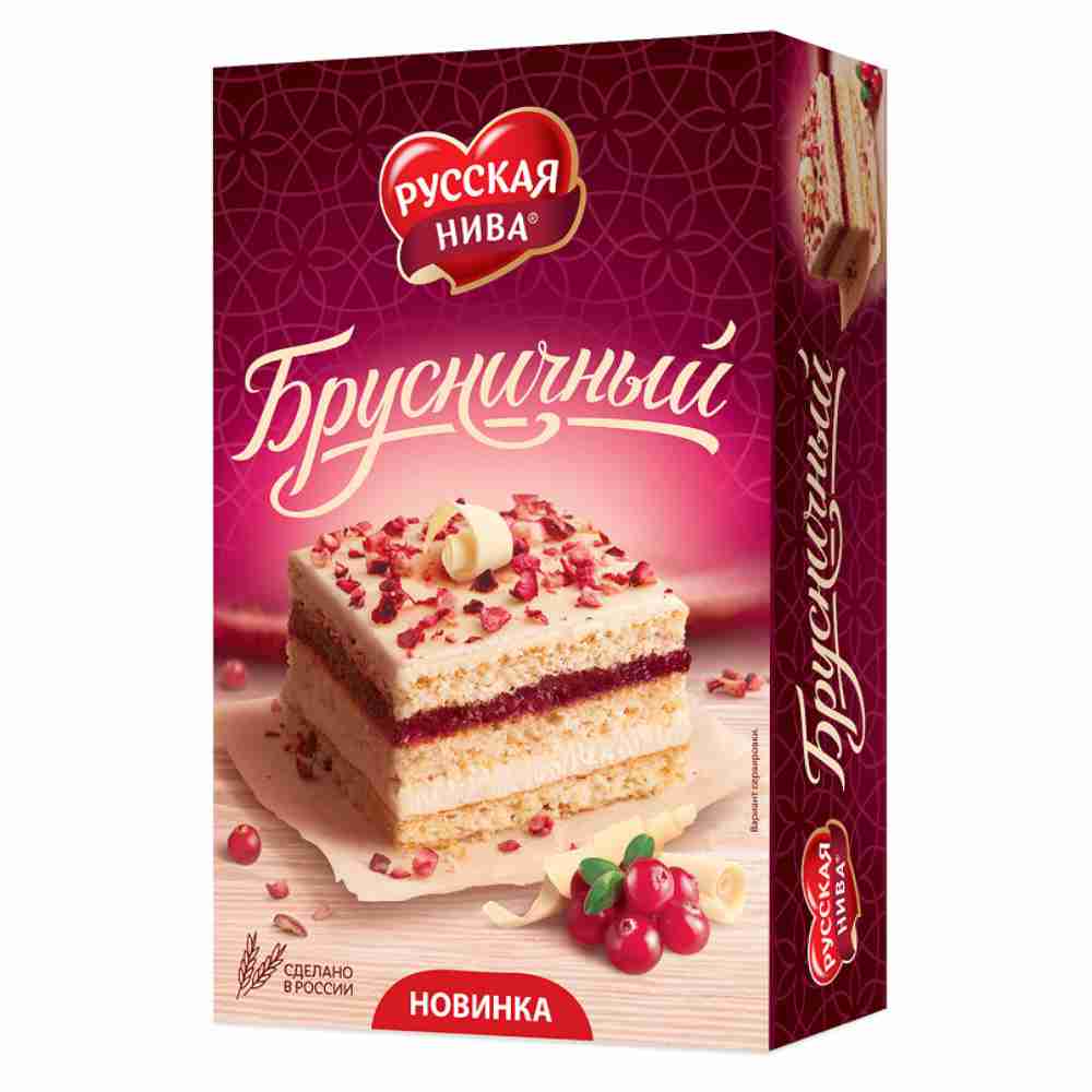 Торт "Брусничный" 300г. (Русская нива)