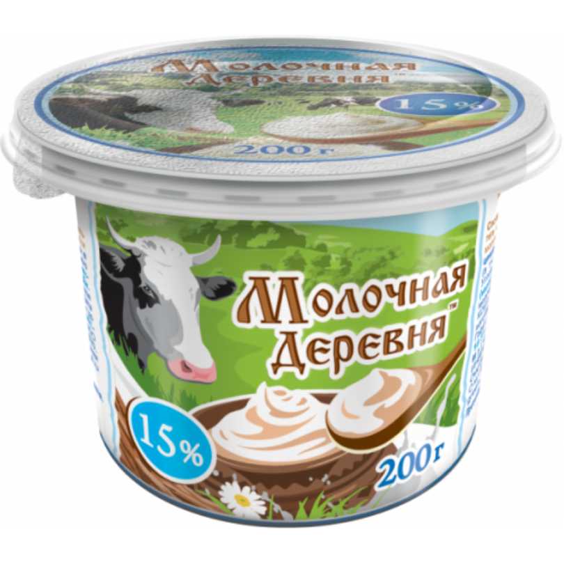 Молочная Деревня 200гр смет. продукт 15%  (МИК)