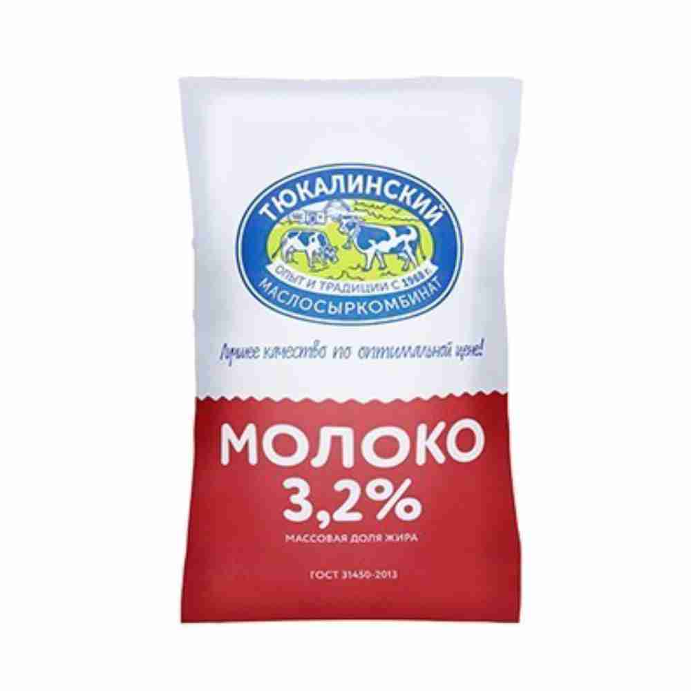 Молоко пастериз. 3,2% 900 мл. (Тюкалинский)