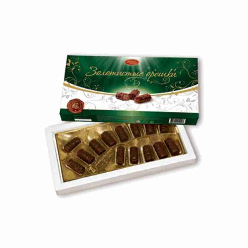 Золотистые орешки в шоколаде набор конфет (ПКФ) 200 гр.                            