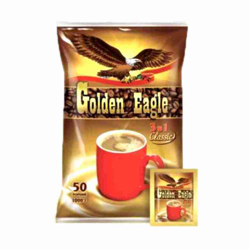 GOLDEN EAGLE 3 в 1 быстрорастворимый кофейный напиток 50 шт
